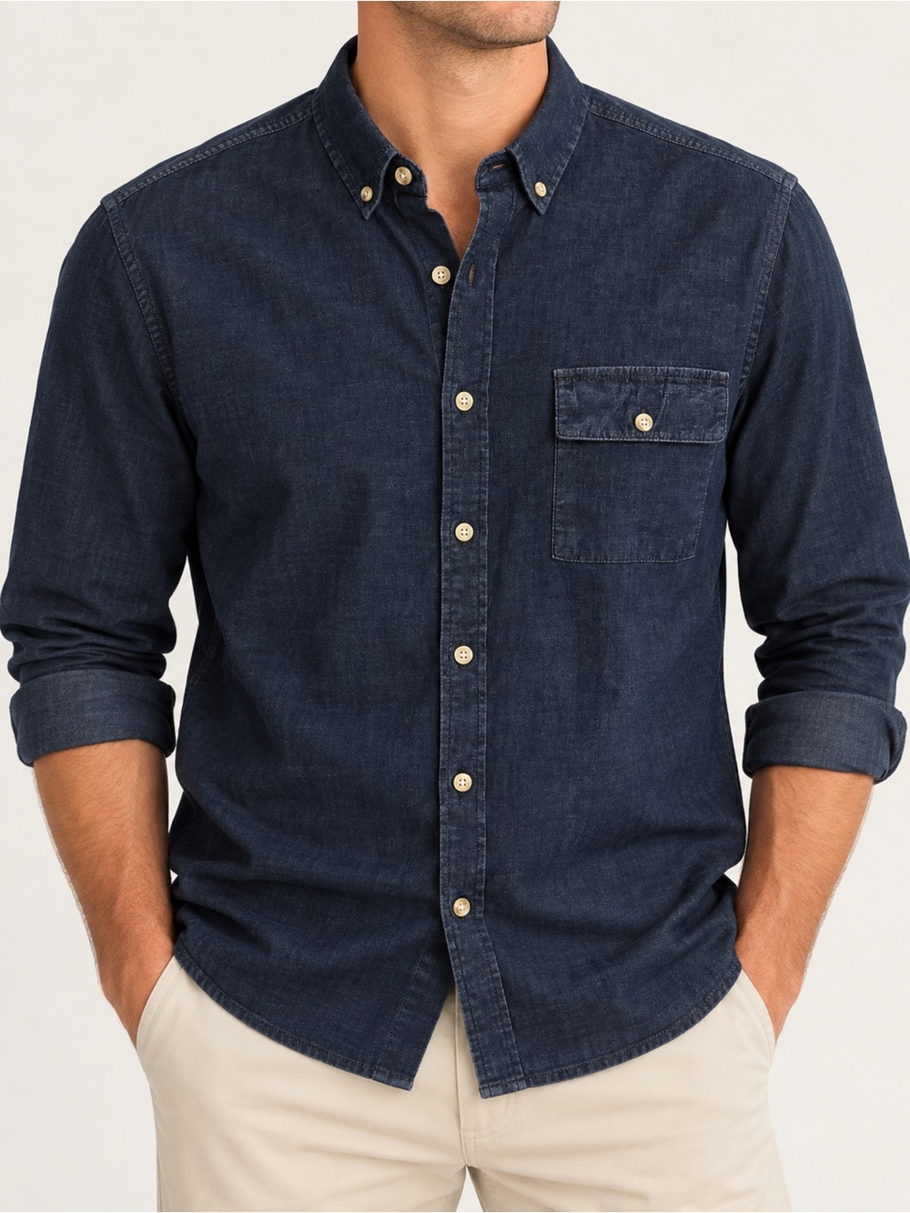 NWT Ezekiel Dark Navy Button-Down Casual Shirt Medium